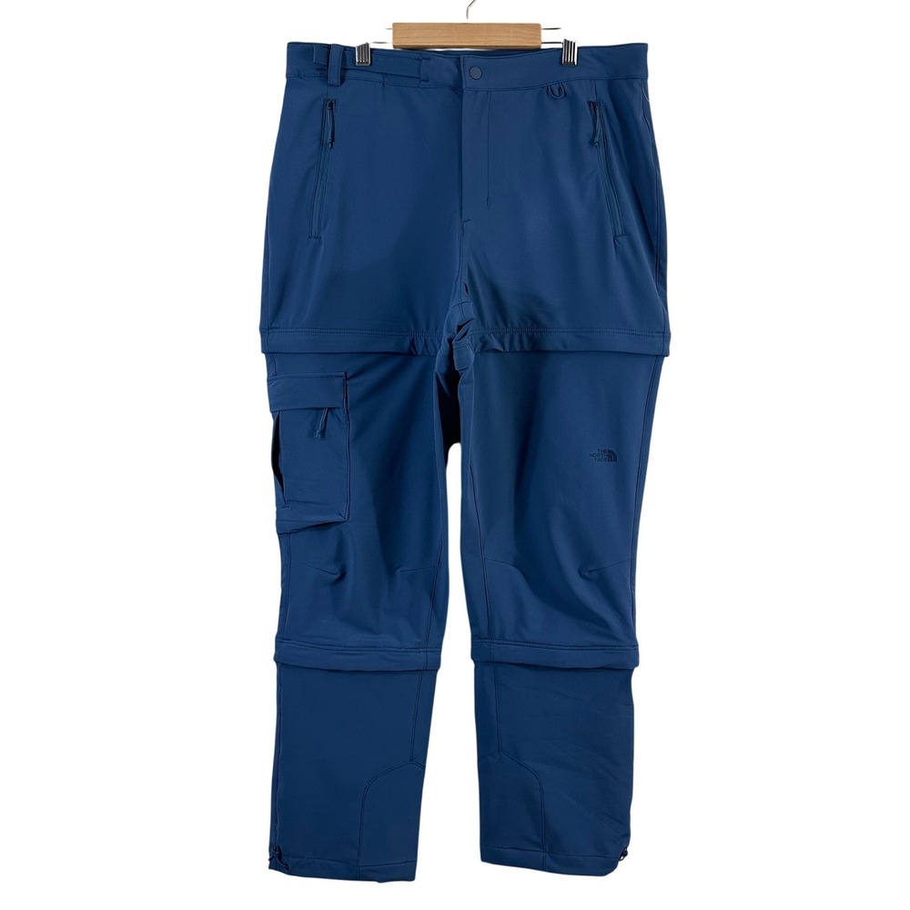 The North Face Womens 12 FlashDry-XD Convertible Hiking Pants Blue Zip Off Cargo